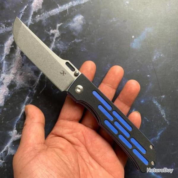 Couteau Kansept Reedus Black &Blue Manche G10 Lame Acier 154CM Linerlock Clip KT1041A4