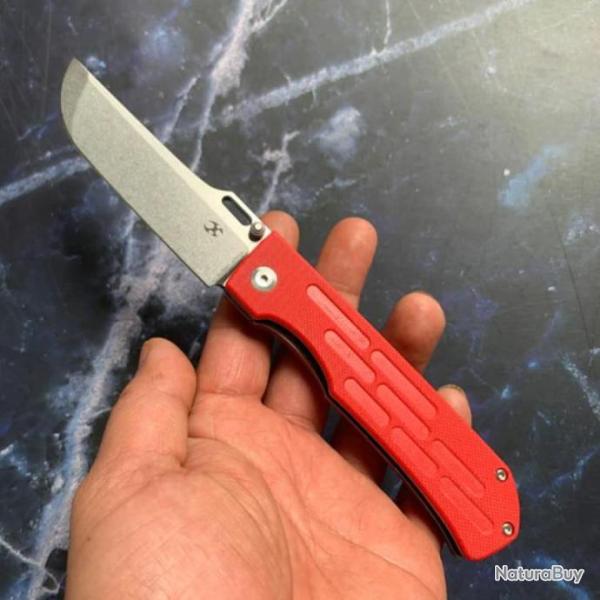 Couteau Kansept Reedus Red Manche G10 Lame Acier 154CM Linerlock Clip KT1041A2