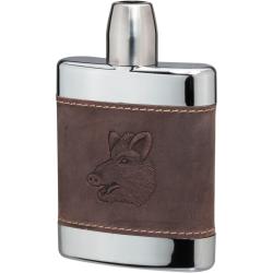 Flasque estampill&eacute;e d'un motif animalier (Couleur: marron avec motif sanglier, Mod&egrave;le: 200ml)