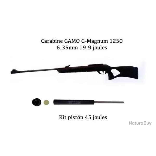 GAMO G-MAGNUM 6,35mm 19,9 j+ Piston (45 Jul.) + Piston + Lunette 3-12x44 R.MilDot + Pellets-2