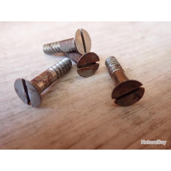 Lot de 2 vis � bois, pour fixation d'une sous-garde ou anneau de bretelle ou plaque de couche, ...