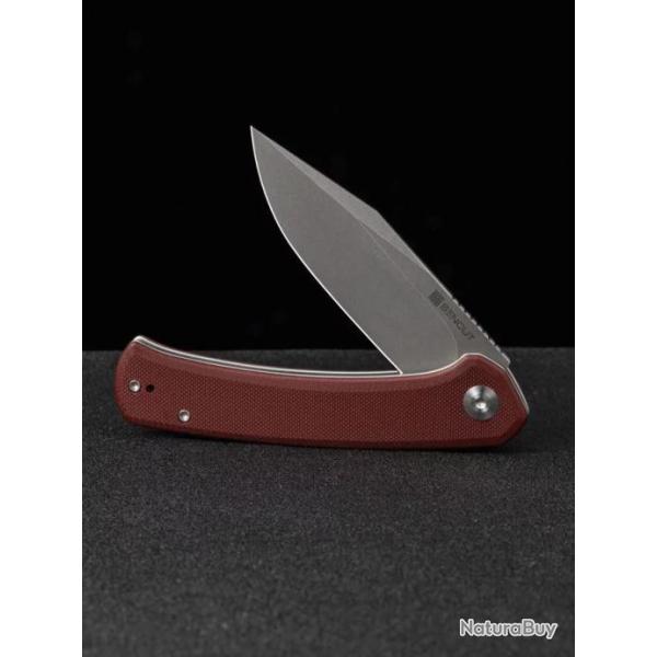 Couteau SENCUT Snap Burgundy Manche G10 Lame Acier 9Cr18MOB IKBS Linerlock CLip SA05AV1