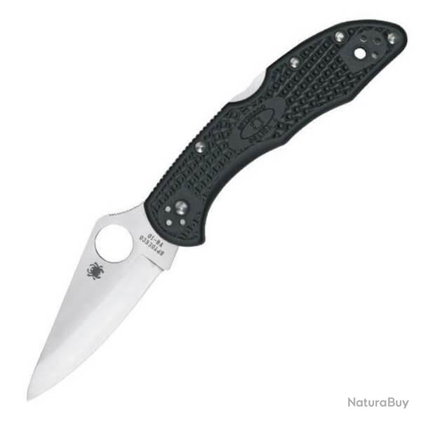 Couteau de poche Spyderco Delica 4 noir profil sabre