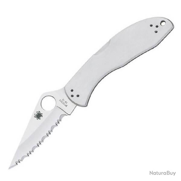 Couteau de poche Spyderco Delica 4 crant� et lame sabre