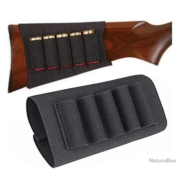 Cartouchire pour Crosse de Fusil Elastique 5 Cartouches Porte Munition