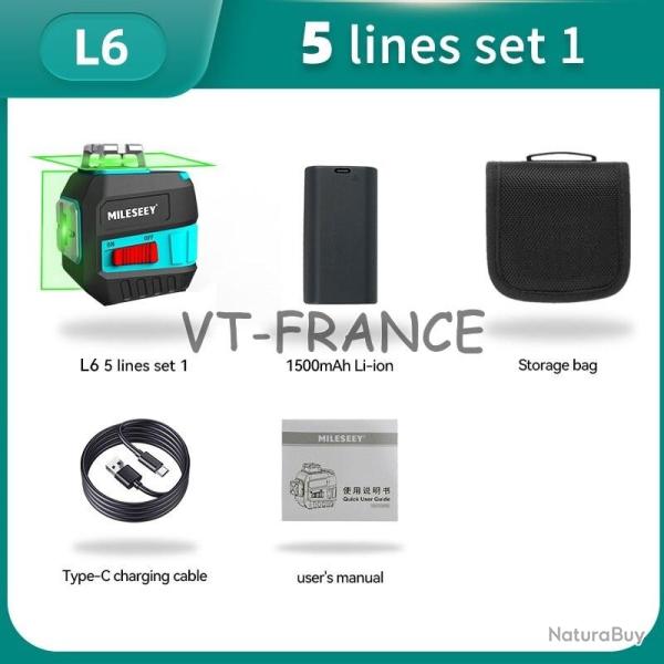 Niveau Laser Pro 5 Lignes Auto Nivelant -L6 Set 1 20260729082517