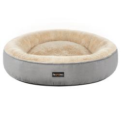 Panier pour chien rond lit chat donuts diam&egrave;tre 70 cm gris clair 12_0001213