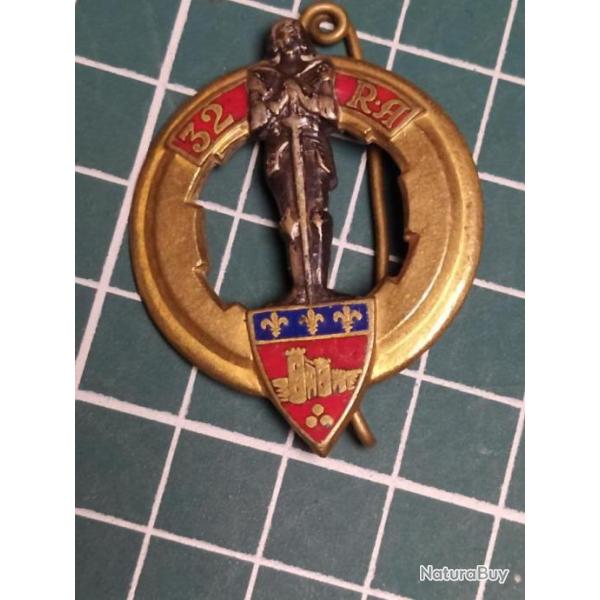 INSIGNE 32 �ME R�G D'ARTILLERIE, 32 RA , DRAGO OLIVIER METRA, PERIODE INDOCHINE