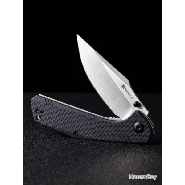 Couteau SENCUT Actium Black Manche G10 Lame Acier D2 IKBS Linerlock CLip SA02B - Z