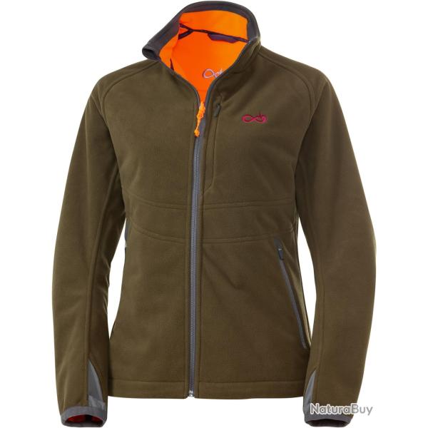 Veste polaire r�versible pour femmes HELIX Couleur vert et orange