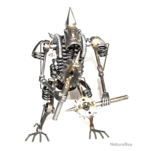 Statuette mtallique d'Alien avec massue