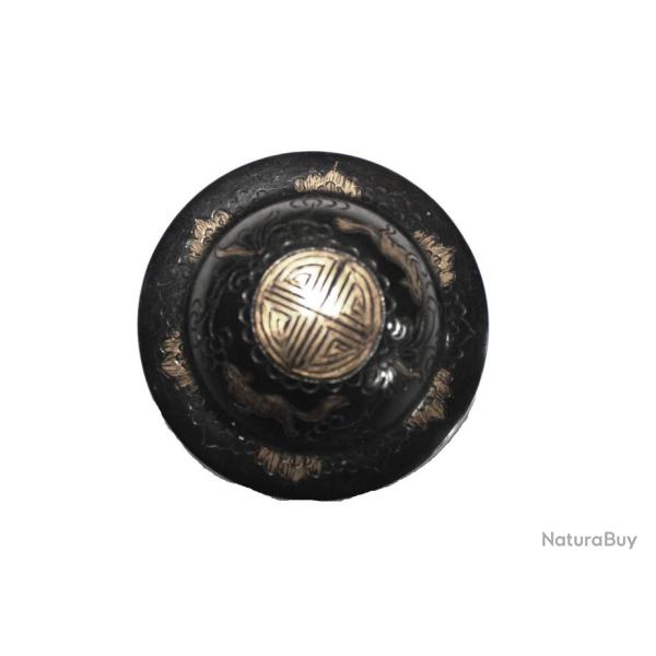 Boussole astrologique mtal d'Asie du 19eme sicle gravures dores