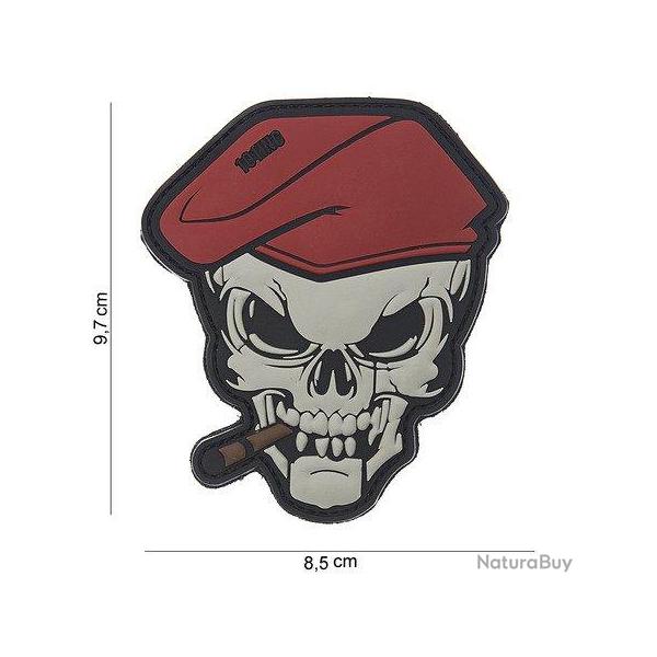 Patch 3D PVC Beret Rouge Skull Cigare (101 Inc)