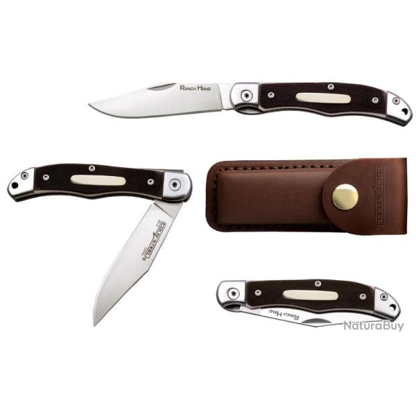 Couteau Cold Steel Ranch Hand Faux Sawed Bone Lame Acier SK5 Manche Polym�re Etui Cuir CSFL3RB