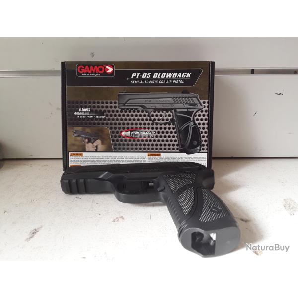 Pistolet a plombs Gamo PT-85 BLOWBACK NOIR cal.4,5mm Co2 3,91joules