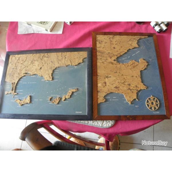 2 vintage cartes en lige st tropez et hyere  art et marine  A. Beauchesne