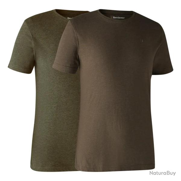 Lot De 2 Tee Shirt Deerhunter Adventure Green Brown