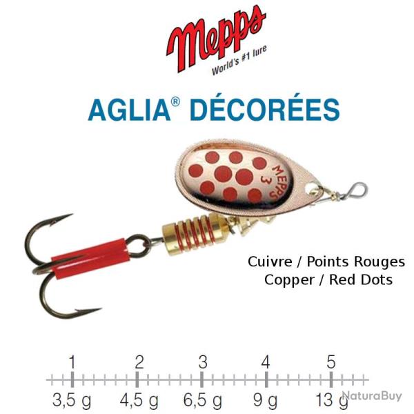 AGLIA� DECOREES MEPPS 1 / 3.5 g Cuivre/Points Rouges