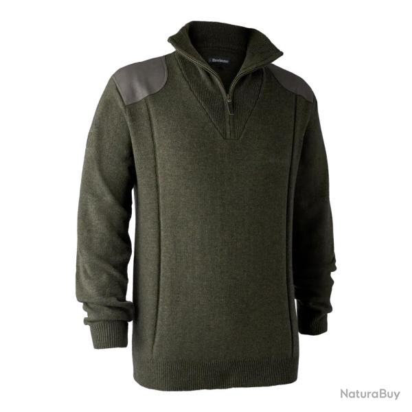 Pull De Chasse Col Zip Deerhunter Sheffield Green Melange