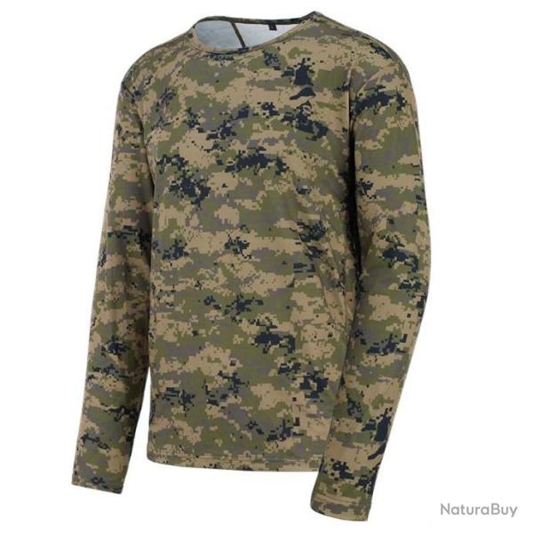 T-shirt manche longue Orset Stagunt - Green pixel