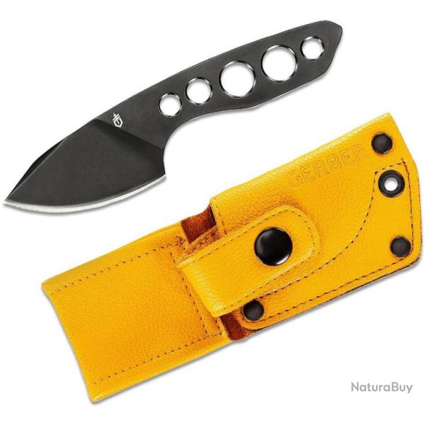 Couteau Gerber Dibs Lame Acier 440 Manche Squelette Etui Cuir G1903