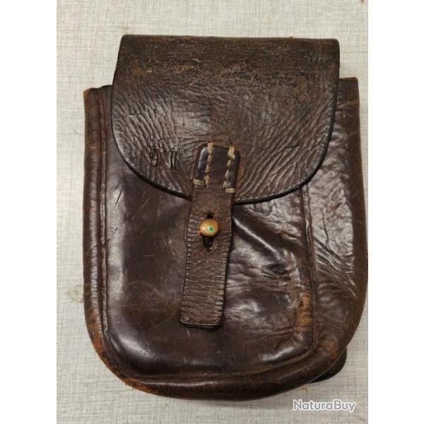 Swedish Model 37 BAR Leather Magazine Pouches Pochette pour  2 chargeurs pour le FM BAR su�dois)