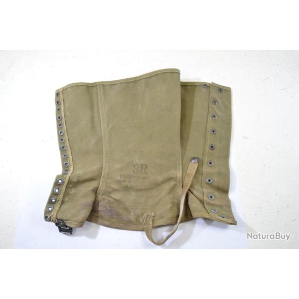 Guetre jambire US ARMY leggings canvas M-1938 taille 3R  pied droit droite (C)