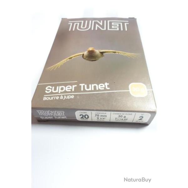 LOT DE 100 CARTOUCHES SUPER TUNET CAL 20X70  30GR PLOMB N�2 BOURRE A JUPE