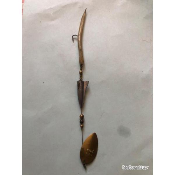 1 cuill�re ribis 222 or 5 cm p�che carnassier occasion collection . Blanc avan�on 12 gr