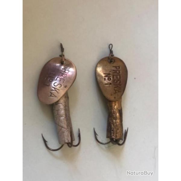 2 cuill�re PRESKA or et argent n 1 .2 cm p�che carnassier occasion collection