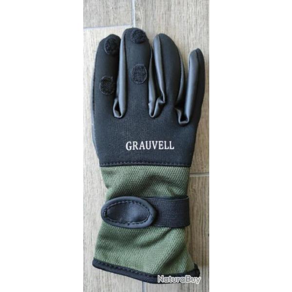 Gants N�oprene GRAUVELL peche gloves mer bateau carnassier chasse sensas carpe