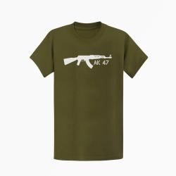 T shirt ARME AK 47 Kaki Blanc