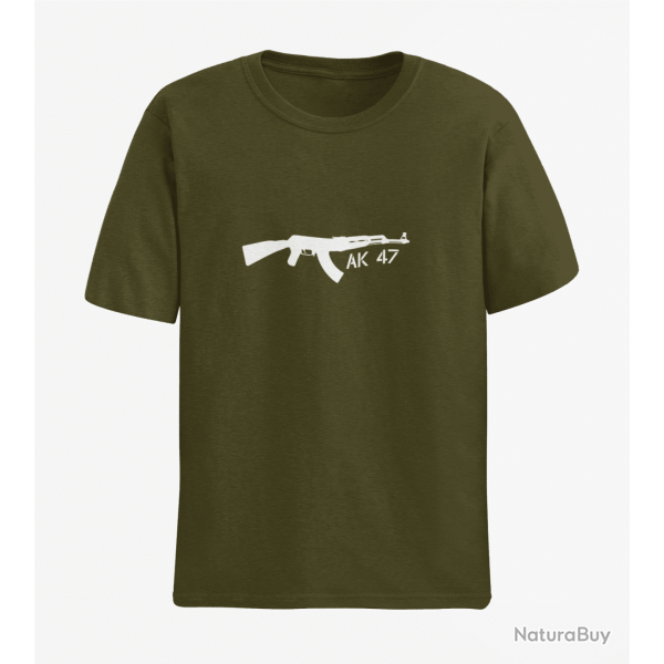T shirt ARME AK 5 Army Blanc
