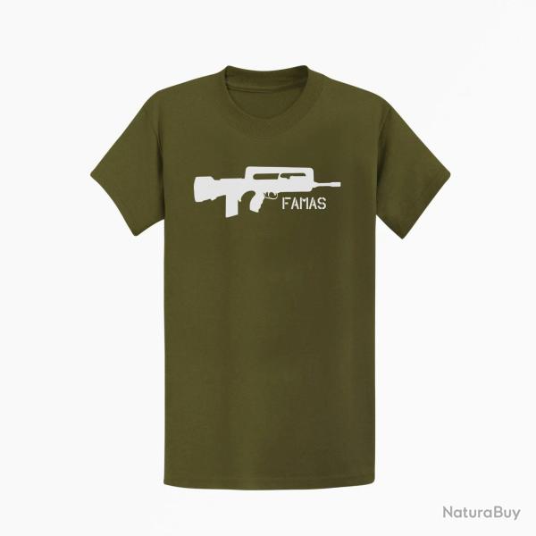 T shirt ARME Famas Kaki Blanc