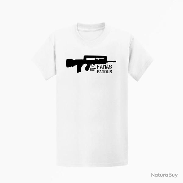 T shirt ARME Famas Not Famous Blanc