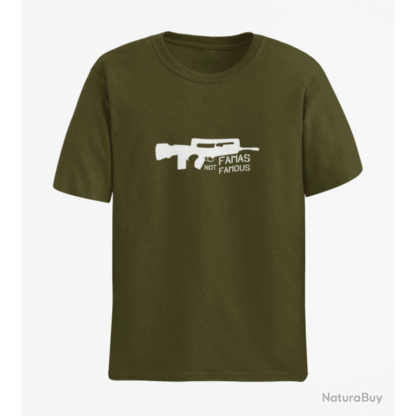 T shirt ARME Famas Not Famous Army Blanc