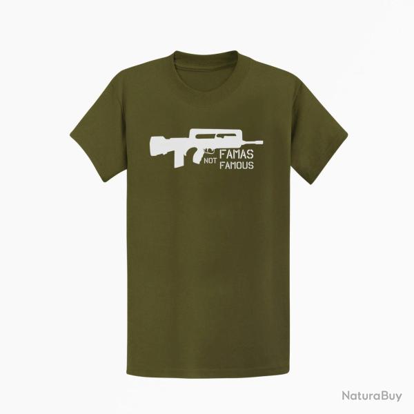 T shirt ARME Famas Not Famous Kaki Blanc
