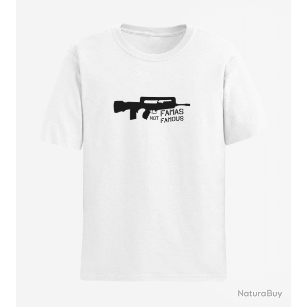 T shirt ARME Famas Not Famous Blanc