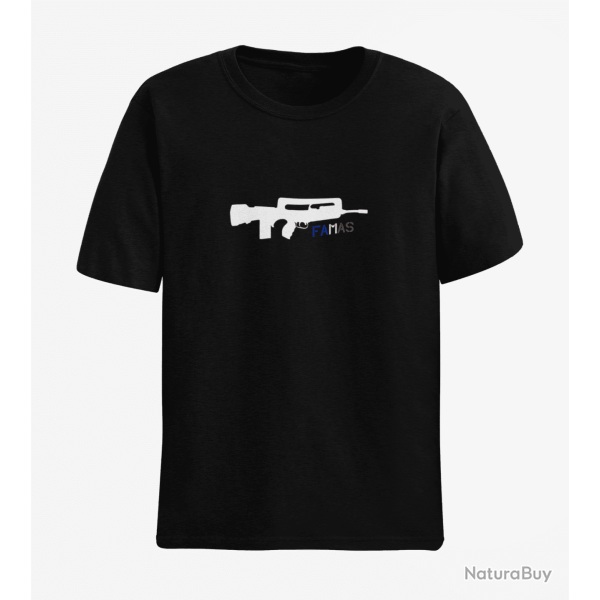 T shirt ARME Famas Patriote Noir