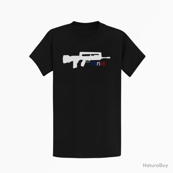 T shirt ARME Famas Patriote Noir