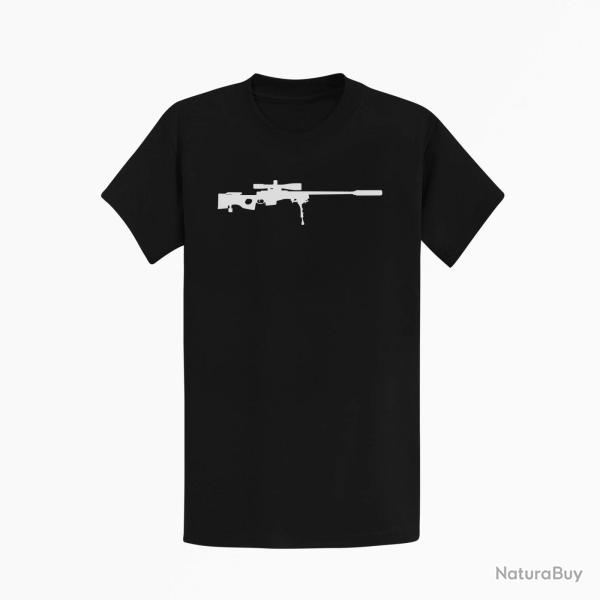 T shirt ARME Fusil Sniper Noir