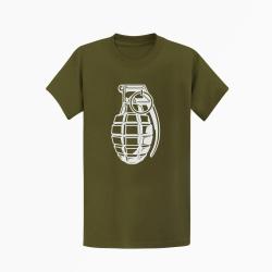 T shirt ARME Grenade Kaki Blanc