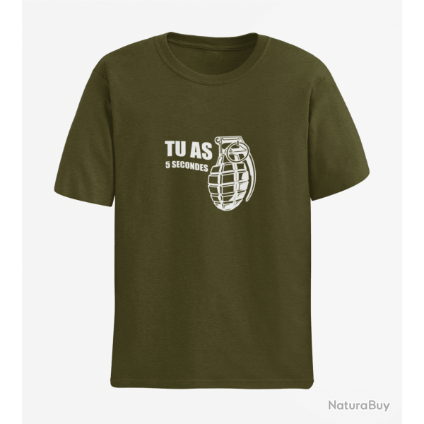 T shirt ARME Grenade Army Blanc