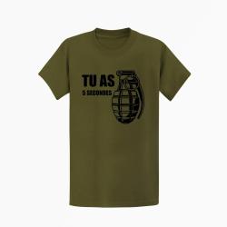 T shirt ARME Grenade Kaki Noir