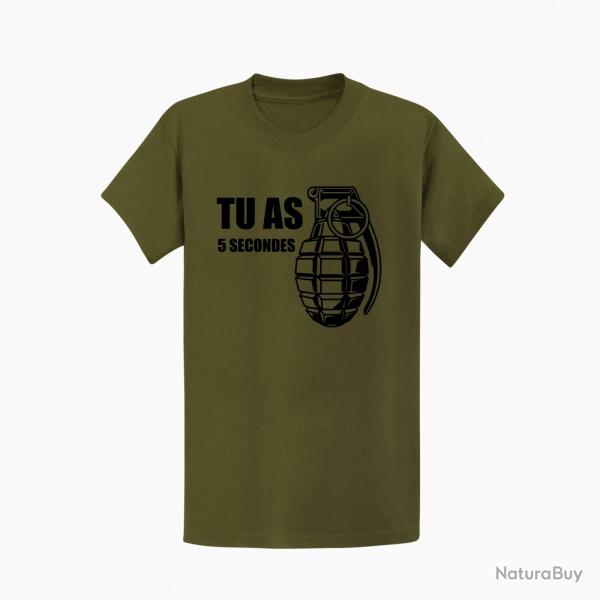 T shirt ARME Grenade Kaki Noir