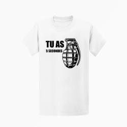 T shirt ARME Grenade Blanc