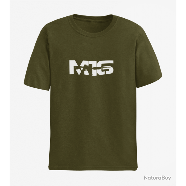 T shirt ARME M16 1 Army Blanc