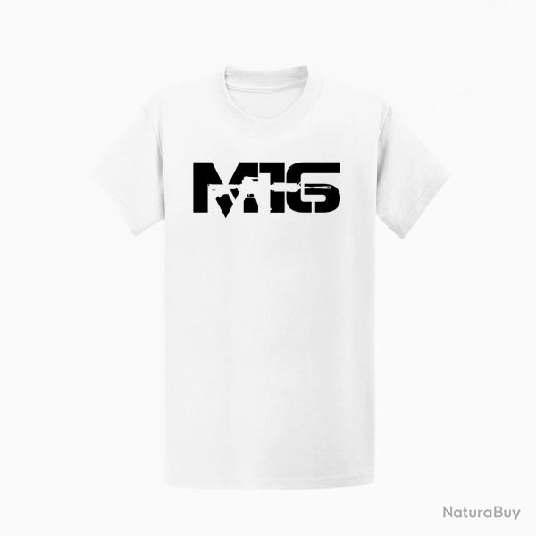 T shirt ARME M16 1 Blanc