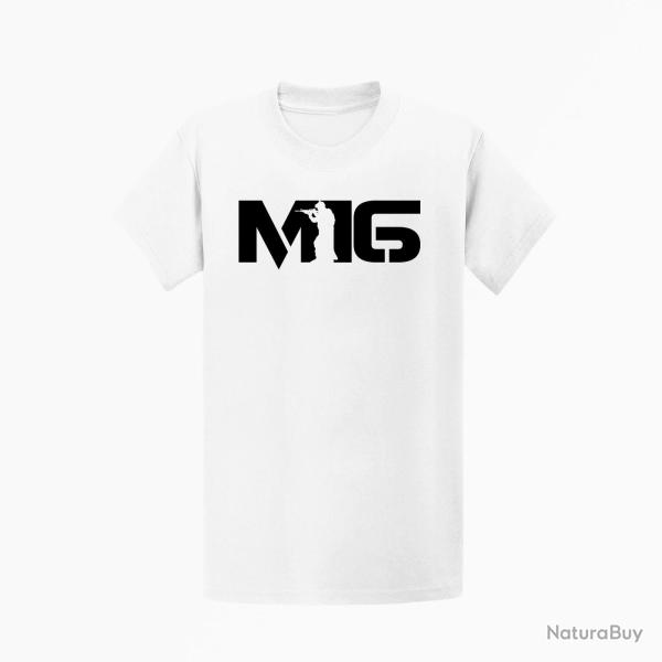 T shirt ARME M16 2 Blanc