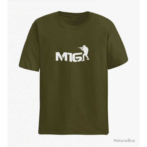 T shirt ARME M16 3 Army Blanc